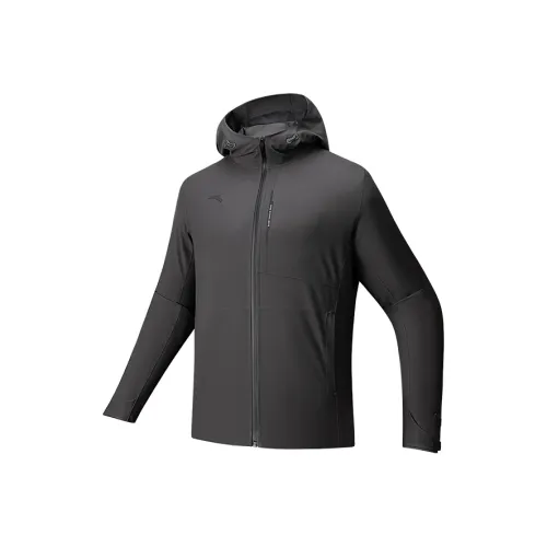 ANTA Водонепроницаемый и Дышащий Ветровка Мужской Дымчатый Черный Серый