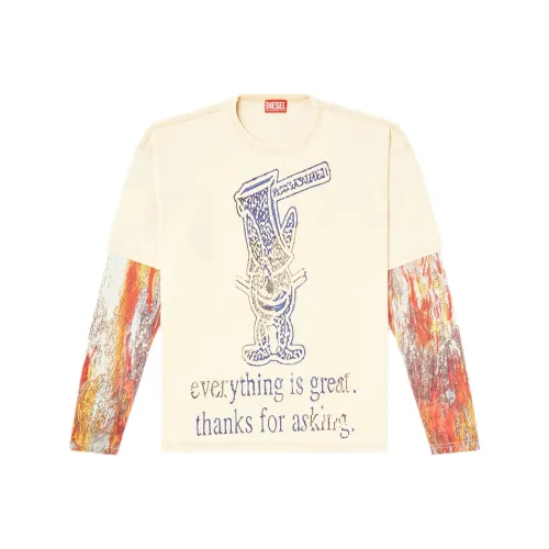 DIESEL Бежевые Мужские T-рубашки