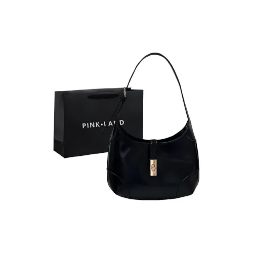 PINK·LAND ПУ (полиуретан) Полумесяц Сумка через плечо Женская Черная