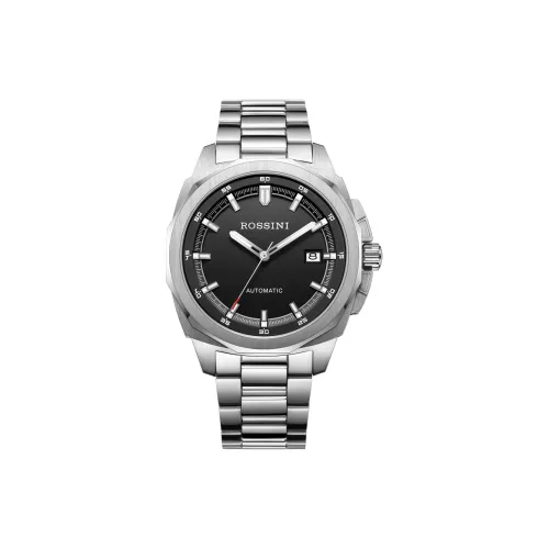 ROSSINI Medallion Collection Автоматический Механический Механизм Нержавеющая Сталь Ремешок Часы Мужские Черный Циферблат