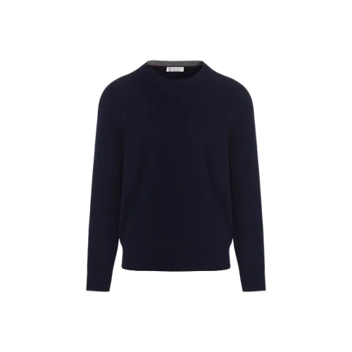 BRUNELLO CUCINELLI FW22 Кашемировый свитер мужской синий