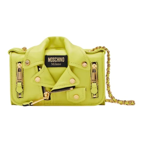 MOSCHINO Lambskin Biker Bag Shoulder Bag Women's Yellow