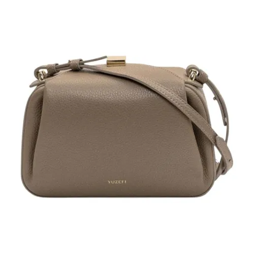 YUZEFI Сумка через плечо из кожи мини женская коричневая