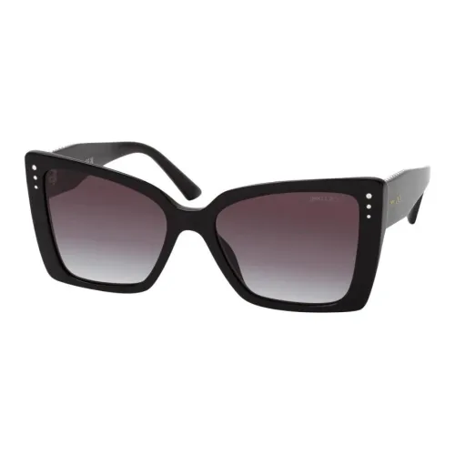 Jimmy Choo Пластик Нерегулярная форма Солнцезащитные очки Унисекс Черный