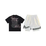 Чёрный топ + белые штаны