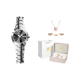 Минималистский стиль, глубокий черный [Корона Коробка] (Включает ожерелье + браслет + белая коробка)