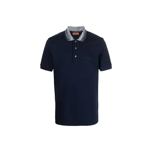 MISSONI Мужская рубашка поло морского синего цвета