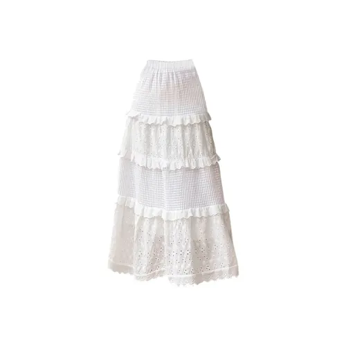 COHX Белый с подкладкой, стандартное издание, женские повседневные длинные юбки