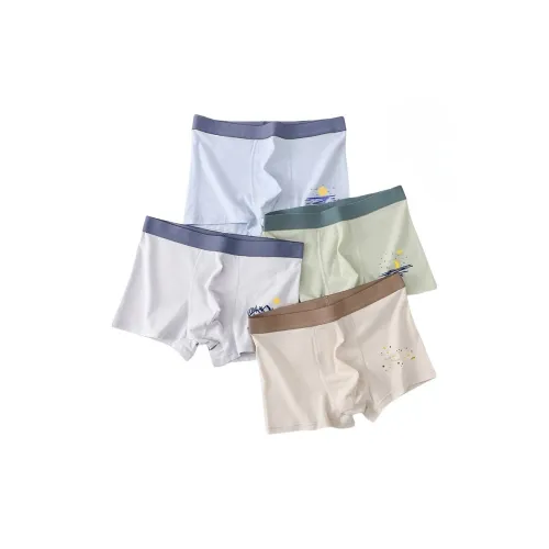 Tingqu P037+Светло-Синий+Светло-Серый+Светло-Зеленый+Хаки Мужские Боксеры