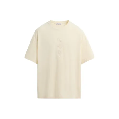 ZARA Белая Мужская T-рубашка