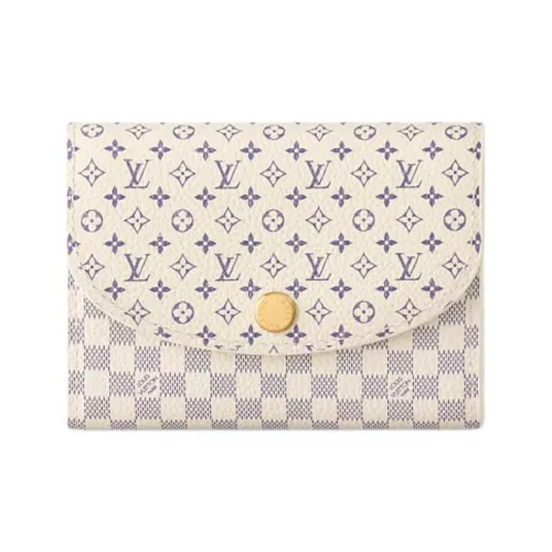 LOUIS VUITTON Rosalie Телячья кожа Мелочь Кошелек Женский Белый и Синий