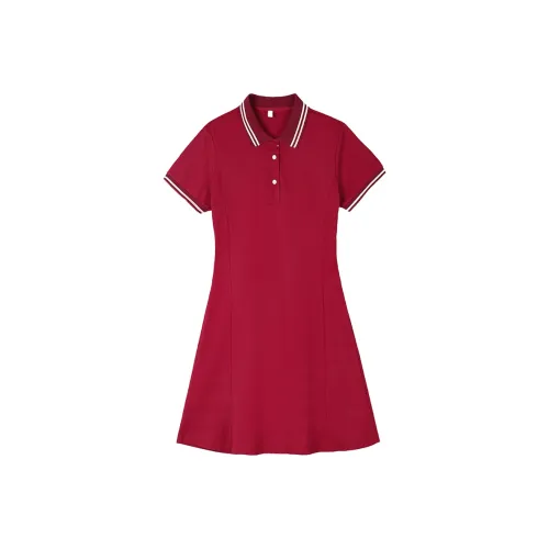 Mu Qingqing Короткий рукав Платье Женское