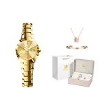 Люксовый стиль, золотистый оттенок [Корона Коробка] (Включает ожерелье + браслет + белая коробка)