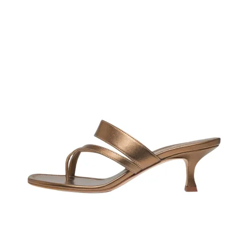 MANOLO BLAHNIK Шлепанцы 5 см Женские Золотые