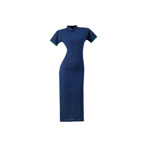 QIAOMONVHAI Короткое платье с короткими рукавами женское