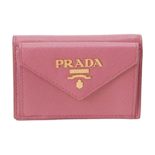 PRADA Saffiano Телячья кожа Кошелек Женские Пионово-розовый