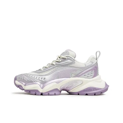 Champion Tooth Shark 2,0 Balance Low Top Массивные кроссовки Женские Серебряный Белый Серый Тон Виноградный Фиолетовый