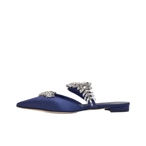 MANOLO BLAHNIK Домашние тапочки Женские Морской синий