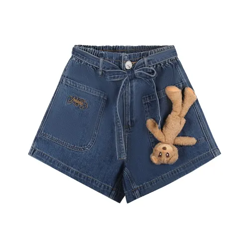 LALABOBO Темно-синий Белый Женские джинсовые шорты