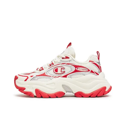 Champion Nebula Отделение Баланс Низкий Топ Толстая Подошва Кроссовки Женские Молочно-белый Aurora Красный