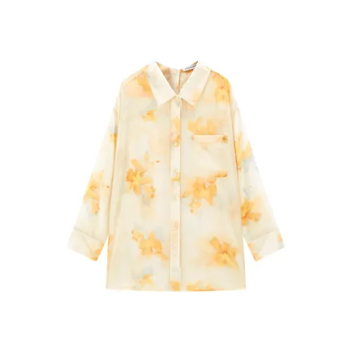 PEACEBIRD Теплый желтый Женские Рубашки