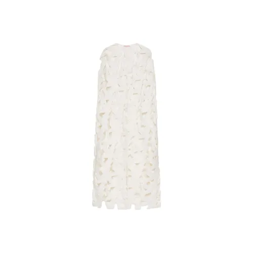 Valentino Вышитый Компактный Драп Плащ Плащ Женский Белый