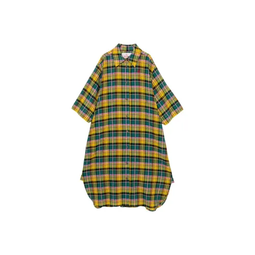 Vivienne Westwood Желтые Женские Длинные Платья с Рукавами