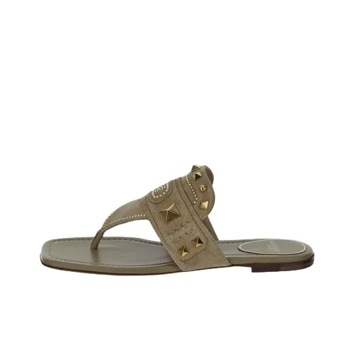 Valentino Garavani Резиновая подошва противоскользящие шлепанцы женские цвет умбра