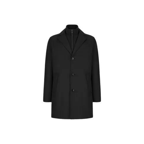 Canali Черное Мужское Пальто