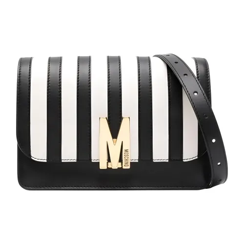 MOSCHINO Сумка через плечо из телячьей кожи женская черная и белая