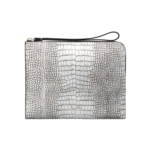 Giuseppe Zanotti GZ Кожаный клатч мужской серебряный