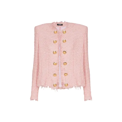 BALMAIN SS25 Куртки и Пальто Женские Розовые