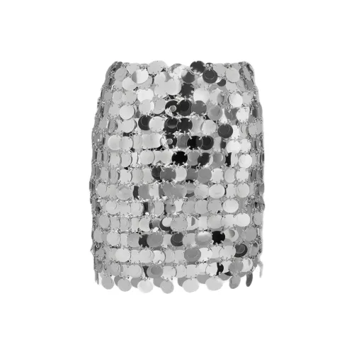 Paco Rabanne Повседневные короткие юбки Женские Серебряные