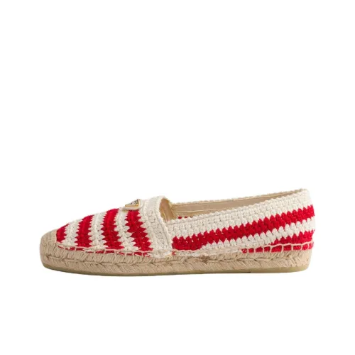 PRADA Crochet Espadrilles Женские Red
