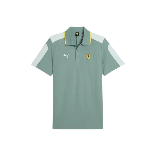PUMA Scuderia Ferrari Race MT7 Поло Мужское Зеленое