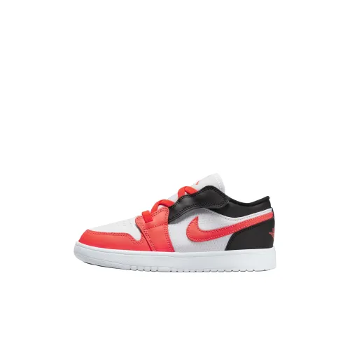 Jordan 1 Противоскользящий Устойчивый к истиранию Низкий Топ Детская Баскетбольная Обувь Белый Красный Черный Детский