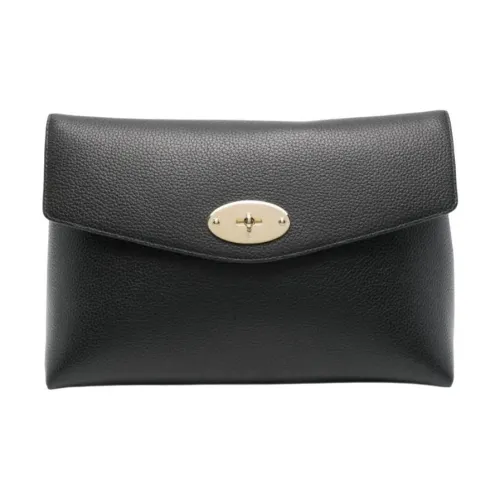 Mulberry Darley Телячья кожа Косметичка Большая Женская Черная