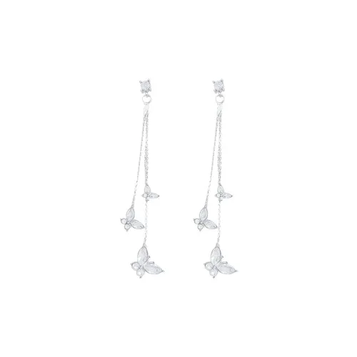 CLARKIA FLOWER Серьги из меди с цирконием женские