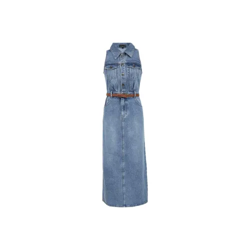 VERO MODA Джинсовый синий Женские Платья без рукавов