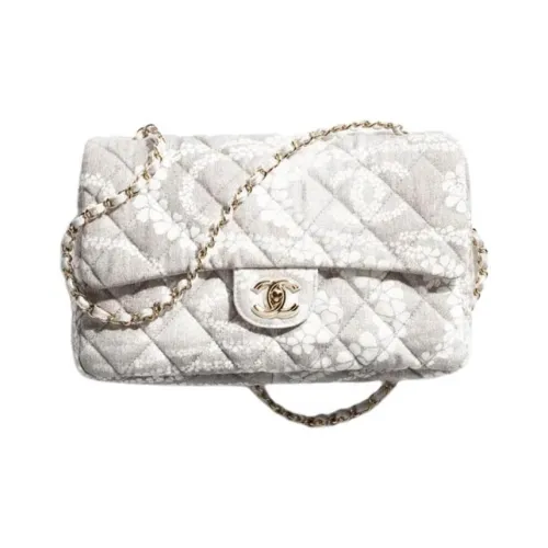 CHANEL COCO Denim Сумка через плечо Extra Large Женская Серый и Белый