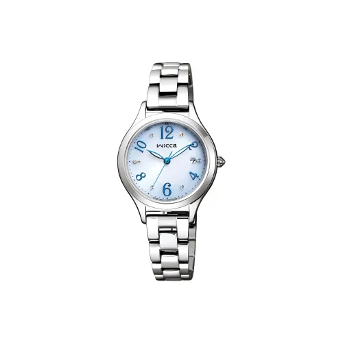 CITIZEN Wicca Collection Солнечный кварцевый механизм механизм из нержавеющей стали ремешок 28 мм женские часы синий циферблат