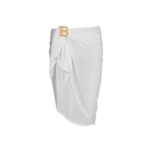 BALMAIN Облегающая юбка Женская Бежевая