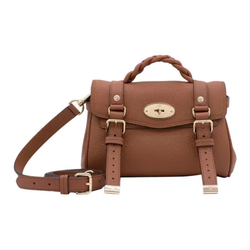 Mulberry Кожа с Ткань Сумка Женская Коричневая
