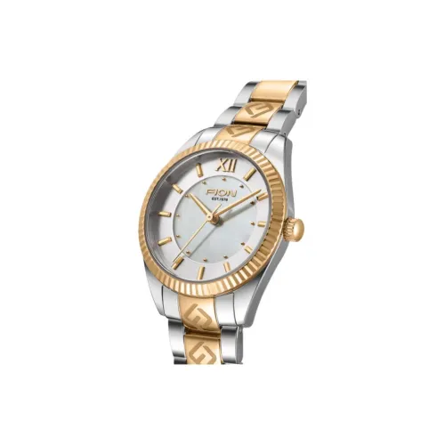 FION Кварцевый механизм ремешок из нержавеющей стали женские часы белый циферблат