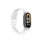 Белый ремешок + Прозрачный чехол