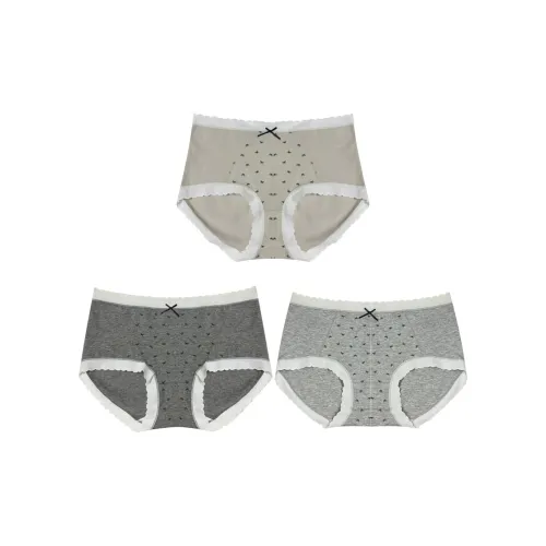 GRACE TOPIC Темно-серый + Светло-серый + Абрикос Индивидуально упакованные Женские трусики-бикини