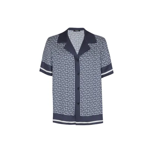 BALMAIN SS25 Пижамный топ Мужской Синий