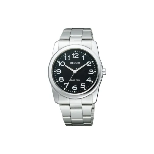 CITIZEN REGUNO Collection Солнечный кварцевый механизм механизм нержавеющая сталь ремешок часы 36,8 мм мужские часы черный циферблат