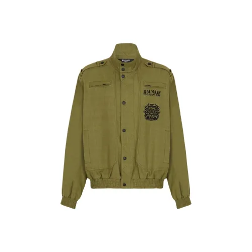 BALMAIN Куртки и Пальто Мужской Хаки Зеленый