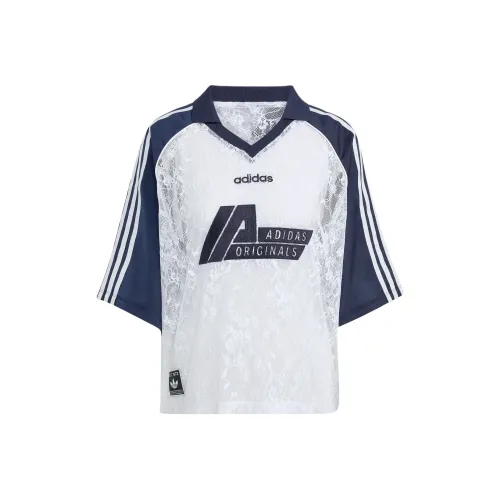 Adidas Originals LACE Футбол Джерси Женская Белая Темный Индиго